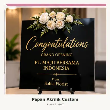 Papan Bunga Akrilik Enggal